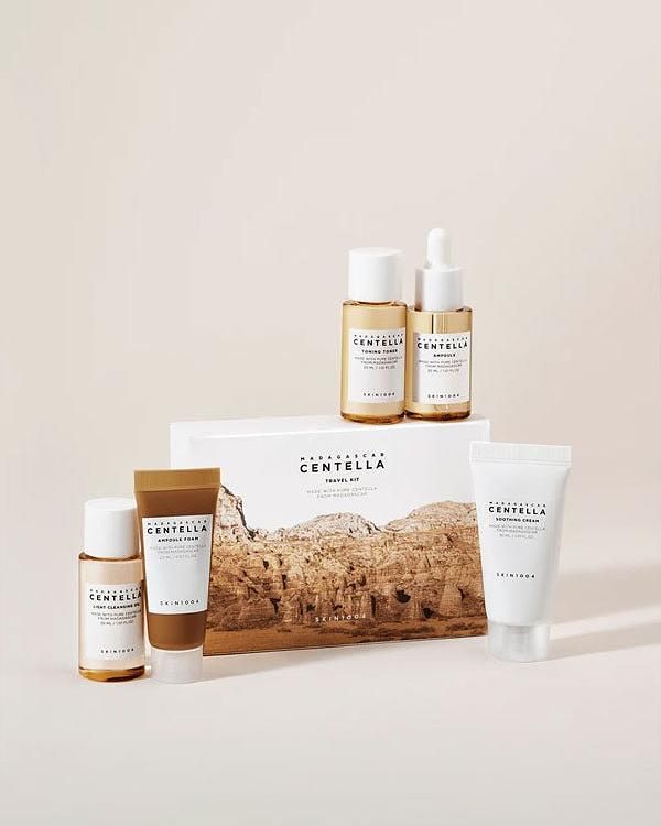 SKIN1004 Centella Cleanser, Face Serum, Toner, Soothing SkinCare Travel Set